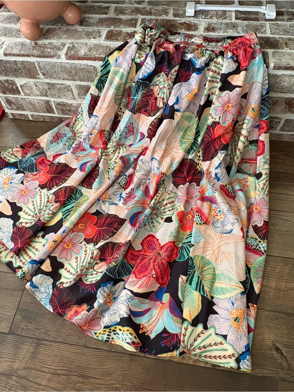 Christian Siriano Floral Maxi Skirt - Black, Pink, Green, Blue - Picture 5 of 5